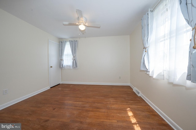 405 Garden Ln, Aston, PA 19014 - spare room with ceiling fan, wood finished floors, and baseboards