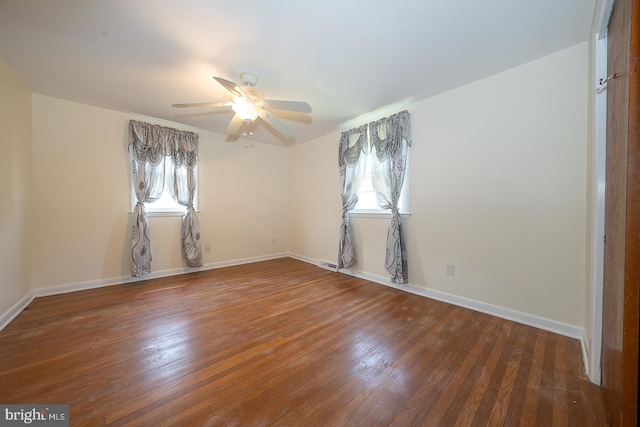 405 Garden Ln, Aston, PA 19014 - empty room featuring ceiling fan, wood finished floors, and baseboards