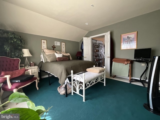7324 Summerwind Cir, Laurel, MD 20707 - bedroom with carpet, vaulted ceiling, and baseboards