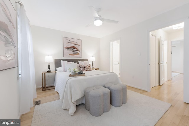 4377 Cherry Hill Rd, Arlington, VA 22207 - bedroom with light wood-style flooring and a ceiling fan