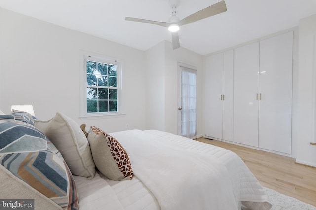 4377 Cherry Hill Rd, Arlington, VA 22207 - bedroom with light wood finished floors and ceiling fan