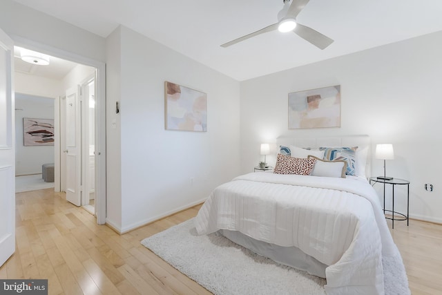 4377 Cherry Hill Rd, Arlington, VA 22207 - bedroom featuring light wood-style flooring and a ceiling fan