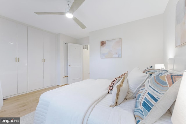 4377 Cherry Hill Rd, Arlington, VA 22207 - bedroom featuring light wood finished floors and a ceiling fan