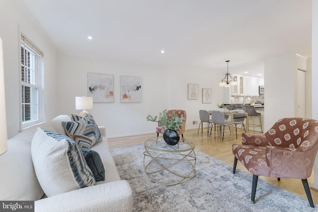 4377 Cherry Hill Rd, Arlington, VA 22207 - living area featuring recessed lighting and light wood-style flooring