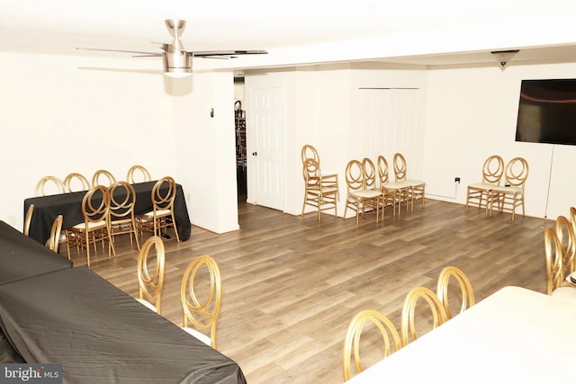 9216 Crandall Rd, Lanham, MD 20706 - living area featuring wood finished floors and ceiling fan