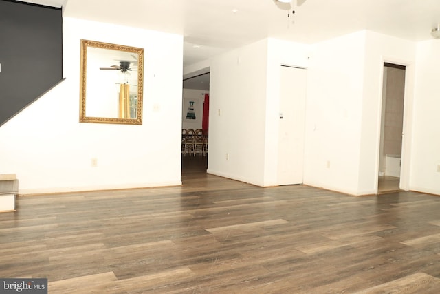 9216 Crandall Rd, Lanham, MD 20706 - spare room featuring ceiling fan and wood finished floors