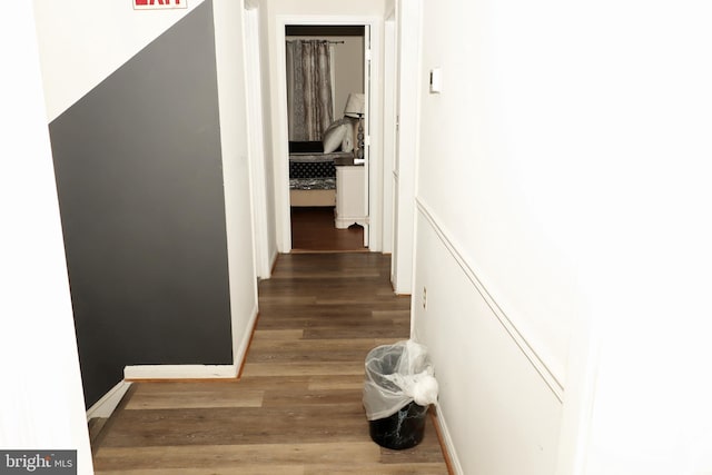 9216 Crandall Rd, Lanham, MD 20706 - hallway with wood finished floors and baseboards