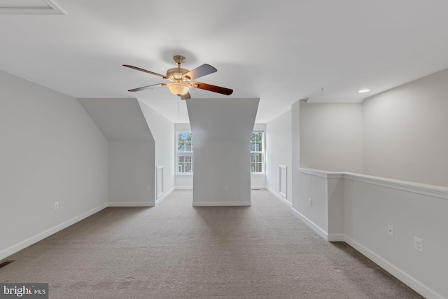 15713 Murphys Tin St, Silver Spring, MD 20906 - bonus room featuring ceiling fan, carpet flooring, baseboards, recessed lighting, and vaulted ceiling