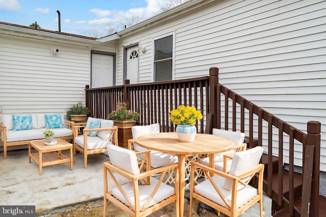 136 Pemberton Browns Mill Rd, Browns Mills, NJ 08015 - wooden terrace with an outdoor hangout area and outdoor dining space
