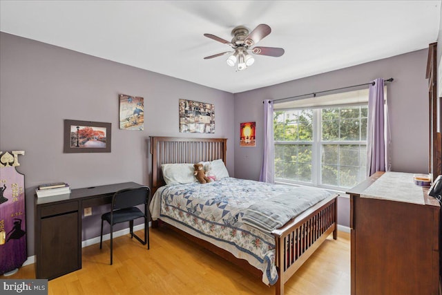 302 Berkshire, Princeton, NJ 08540 - bedroom with light wood-style floors and ceiling fan