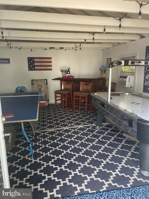 65 W W Ave W, Ocean View, DE 19970 - game room featuring cooling unit and beamed ceiling
