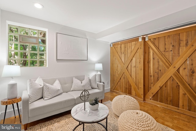 4834 8th St S, Arlington, VA 22204 - living room with wood finished floors, recessed lighting, and baseboards