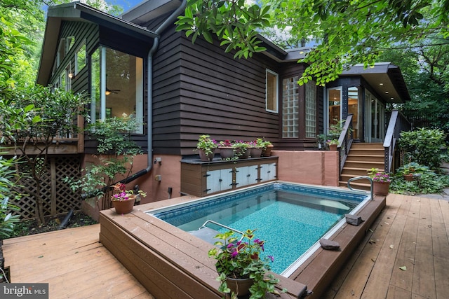 4834 8th St S, Arlington, VA 22204 - view of pool with a deck and a hot tub
