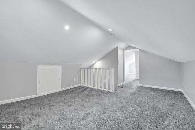 501 Clays Ln, Laurel, MD 20707 - additional living space with lofted ceiling, carpet, recessed lighting, and baseboards