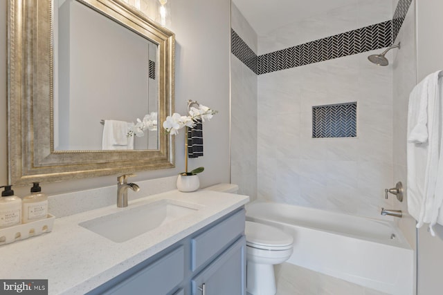 8311 Cloud St, Laurel, MD 20724 - bathroom featuring toilet, vanity, and bathing tub / shower combination