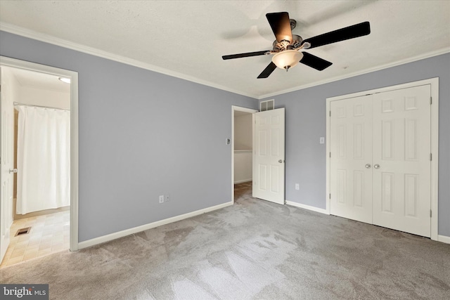 6119 Starburn Path, Columbia, MD 21045 - unfurnished bedroom with carpet floors, ornamental molding, a closet, and ceiling fan