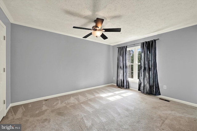 6119 Starburn Path, Columbia, MD 21045 - unfurnished room with carpet, crown molding, ceiling fan, and a textured ceiling