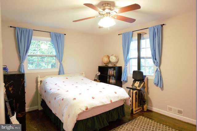 6403 Limerick Ct, Springfield, VA 22152 - bedroom with baseboards, wood finished floors, and a ceiling fan