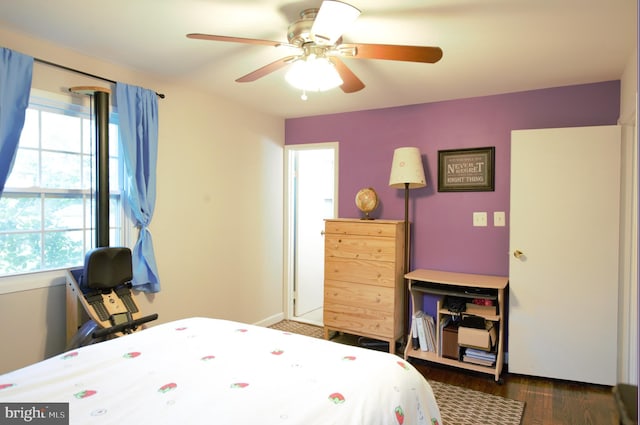 6403 Limerick Ct, Springfield, VA 22152 - bedroom featuring wood finished floors and a ceiling fan