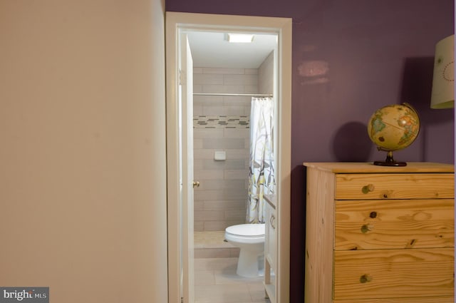 6403 Limerick Ct, Springfield, VA 22152 - full bathroom with a shower stall, toilet, and tile patterned floors