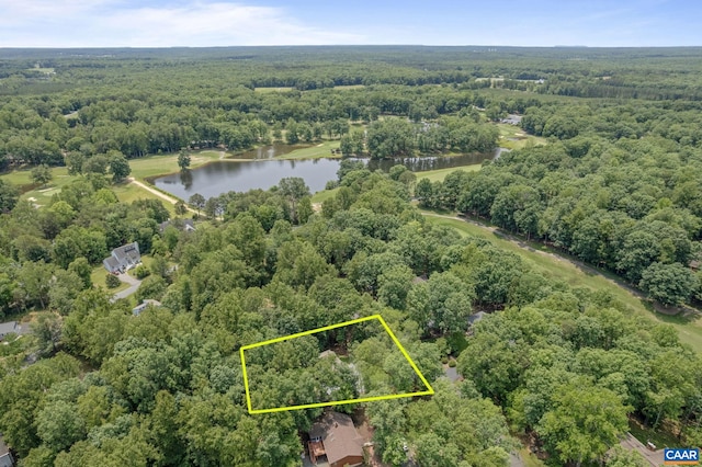 7 Sand Trap Ter, Palmyra, VA 22963 - aerial view of property and surrounding area featuring a forest and property boundaries highlighted