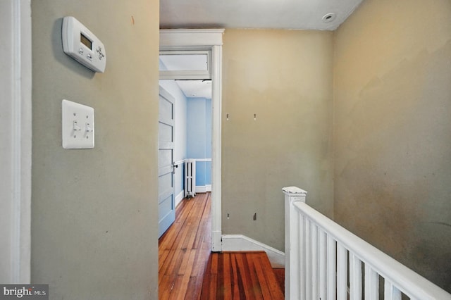4210 3rd St NW, Washington, DC 20011 - hallway featuring an upstairs landing, hardwood / wood-style floors, and baseboards