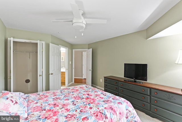 2504 Shelley Cir Unit 1B, Frederick, MD 21702 - bedroom with baseboards, carpet flooring, a closet, and a ceiling fan