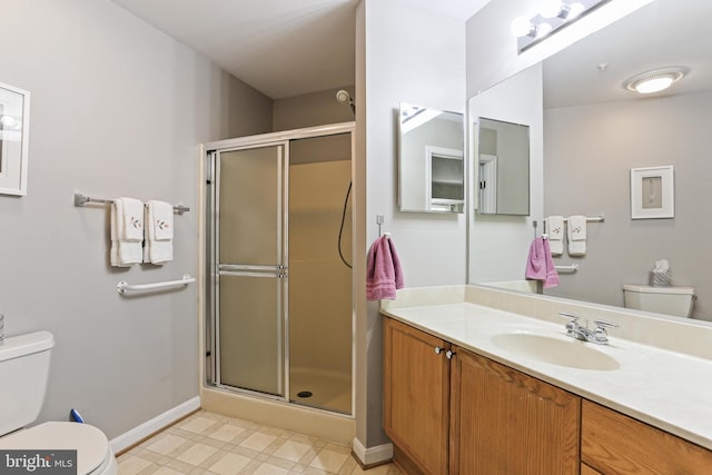 2504 Shelley Cir Unit 1B, Frederick, MD 21702 - full bathroom featuring toilet, a stall shower, and vanity