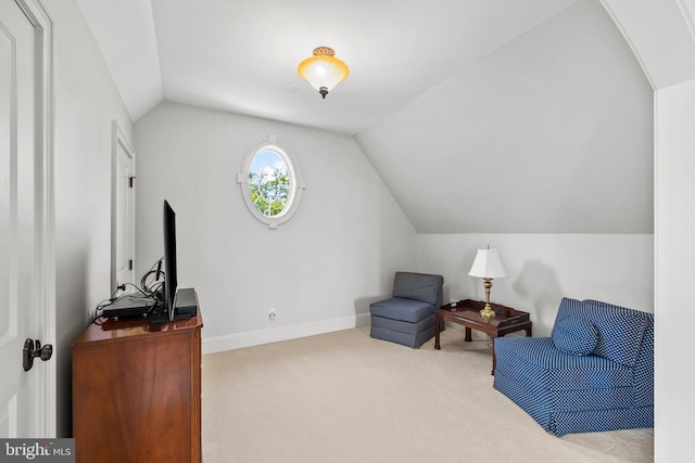 5835 Ridgeview Dr, Doylestown, PA 18902 - living area with lofted ceiling, carpet floors, and baseboards
