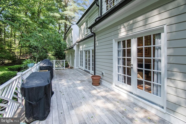 11801 Glen Mill Rd, Potomac, MD 20854 - wooden terrace with french doors