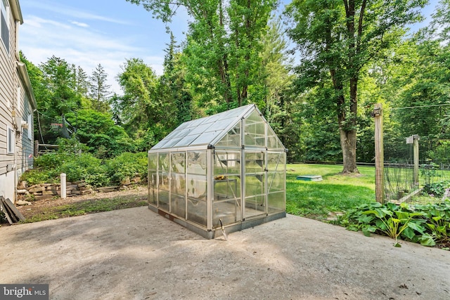 28 New Rd, Doylestown, PA 18901 - view of greenhouse with a lawn and view of scattered trees