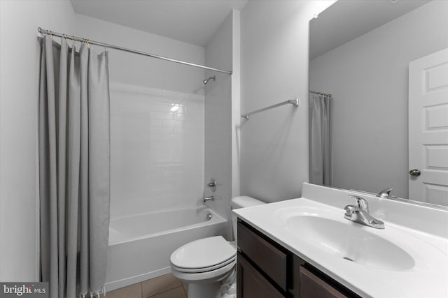 17968 Ridgewood Pl, Round Hill, VA 20141 - full bath with toilet, vanity, shower / tub combo, and tile patterned flooring