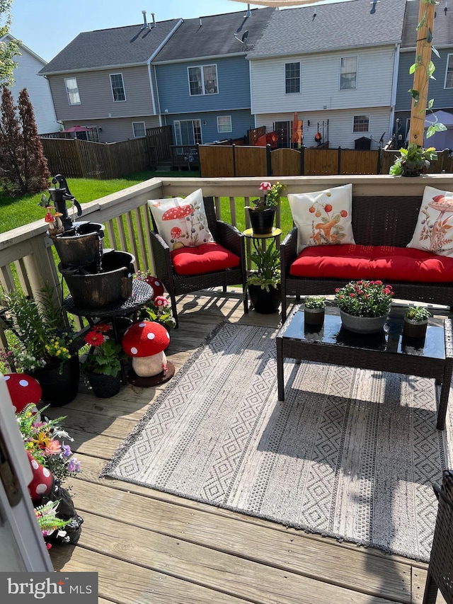 102 Zephyr Ln, Winchester, VA 22602 - deck with a residential view and outdoor lounge area