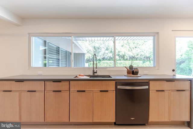 555 Hillcrest Ave, State College, PA 16803 - kitchen with dishwasher, a sink, and light brown cabinetry
