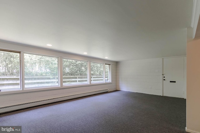555 Hillcrest Ave, State College, PA 16803 - carpeted empty room featuring a baseboard radiator and recessed lighting
