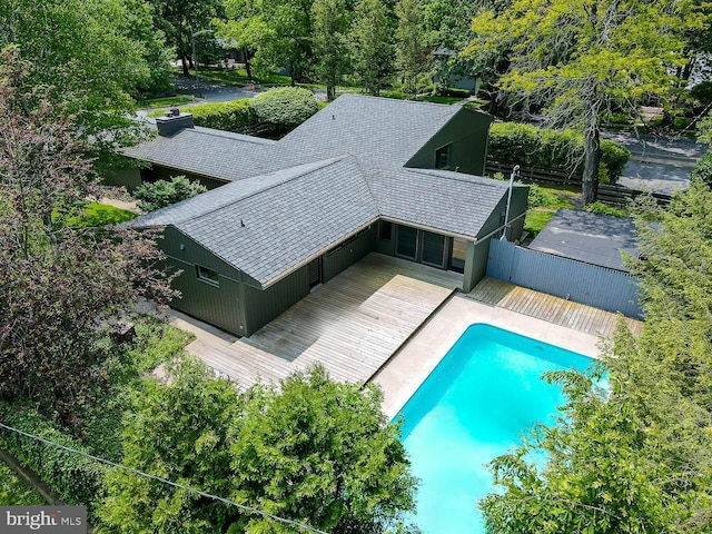 555 Hillcrest Ave, State College, PA 16803 - outdoor pool featuring a wooden deck