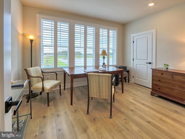 33016 Ethan Allen Dr, Rehoboth Beach, DE 19971 - office area featuring plenty of natural light, light wood-style flooring, and recessed lighting