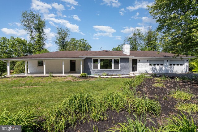 434 Bunker Hill Rd, Halifax, PA 17032 - single story home with a chimney, a front lawn, and an attached garage