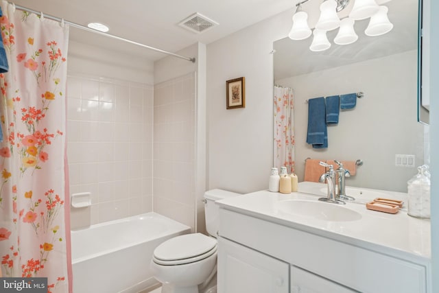 9 Brant Ct, Fredericksburg, VA 22406 - bathroom with vanity, toilet, and shower / bath combo with shower curtain