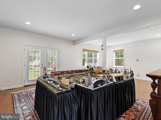 2 Assawoman Ave, Ocean View, DE 19970 - living area featuring french doors, wood finished floors, and recessed lighting