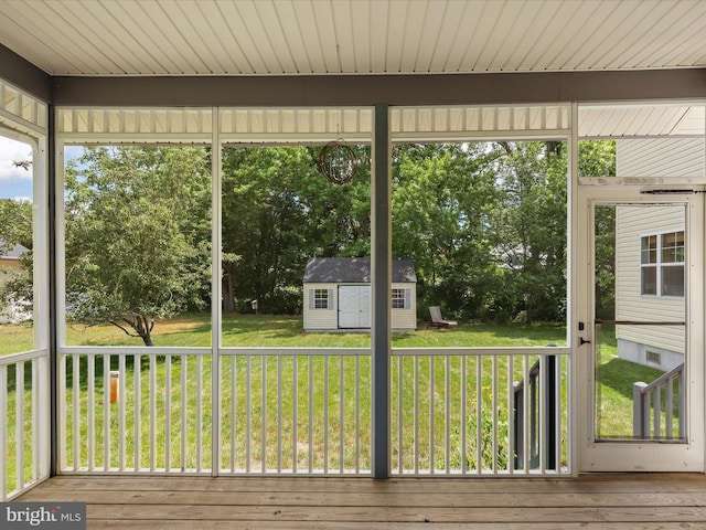 2 Assawoman Ave, Ocean View, DE 19970 - unfurnished sunroom with view of scattered trees