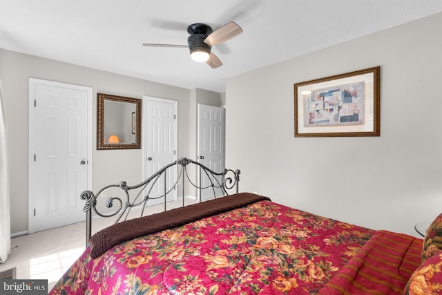 12407 Rousseau Ter, North Potomac, MD 20878 - bedroom with a ceiling fan and light colored carpet