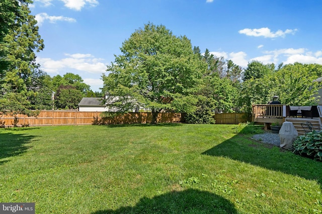 12407 Rousseau Ter, North Potomac, MD 20878 - view of yard featuring a deck