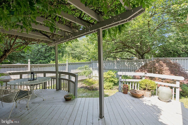 2085 Cobblestone Ln, Reston, VA 20191 - wooden terrace featuring a fenced backyard and a pergola