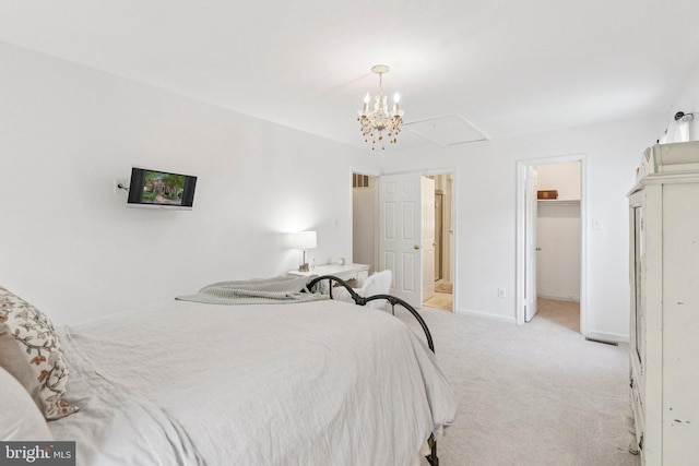 2085 Cobblestone Ln, Reston, VA 20191 - carpeted bedroom featuring attic access and a spacious closet