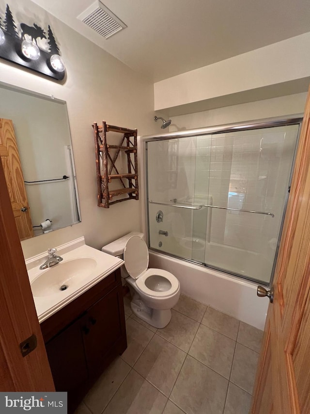 1000 Cardinal View Rd, Paw Paw, WV 25434 - full bath with vanity, enclosed tub / shower combo, and tile patterned flooring