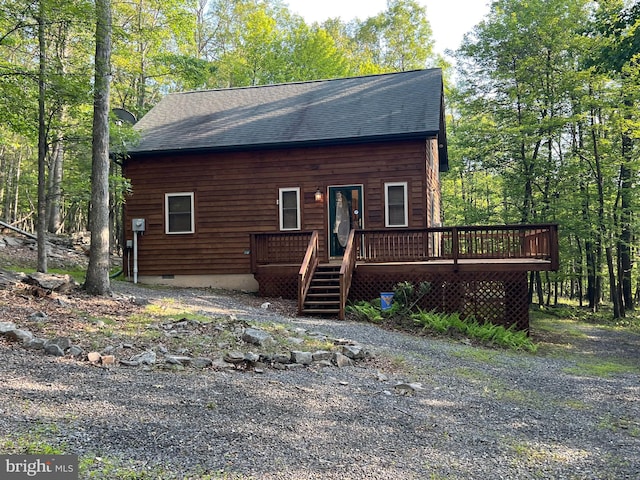 1000 Cardinal View Rd, Paw Paw, WV 25434 - view of front facade featuring roof with shingles and a deck