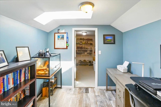 17 Shelly Dr, Reading, PA 19608 - office space featuring a skylight, light wood-style floors, and vaulted ceiling