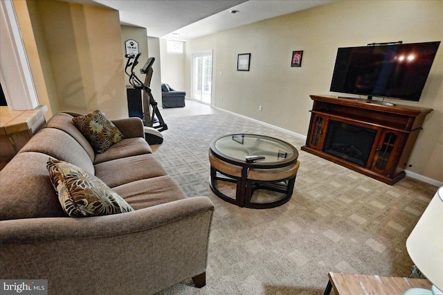 17 Shelly Dr, Reading, PA 19608 - living room featuring carpet flooring, baseboards, and a fireplace