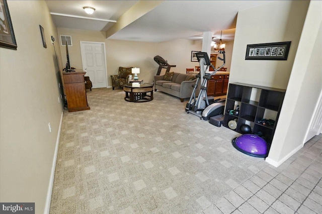 17 Shelly Dr, Reading, PA 19608 - workout room with carpet flooring and baseboards